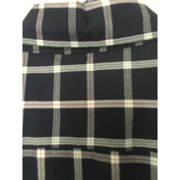 Men's Medium Wrangler Blue Plaid Short Sleeve Pearl Snap Button Up Shirt - Picture 7 of 8